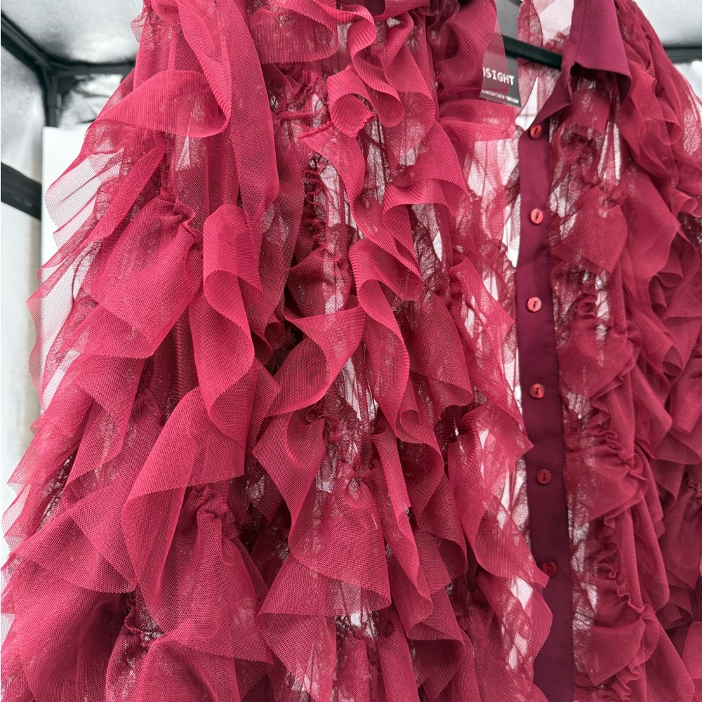 Insight Ruffled Long Sleeve Button Down Shirt - Picture 8 of 8